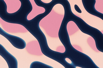 Abstract fluid shapes with a soft, grainy texture. Organic forms create a dreamy, surreal, and retro-futurism, vaporwave aesthetic. Digital art background.