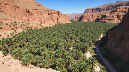 Mansour Gorge Morocco — Palm-Lined Canyon Oasis Amid Arid Rugged Mountains