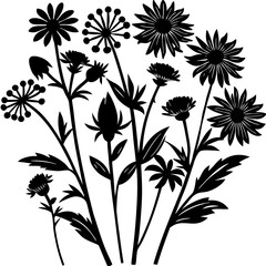 set of vector flowers