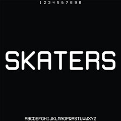 Modern sleek sporty display font vector with number