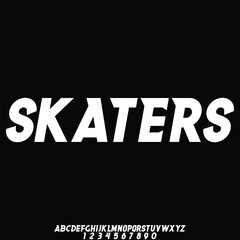 Modern sleek sporty display font vector with number