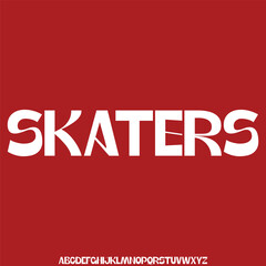 Modern sleek sporty display font vector with number