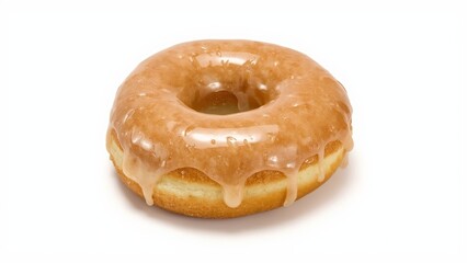 Delicious glazed donut with a shiny coating, perfect for a sweet treat.