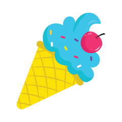 Ice Cream Cone Vector style icon. Eps 10 file