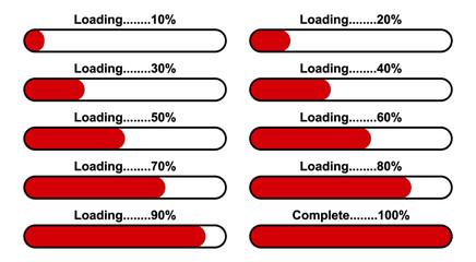 10% Loading to 100%. 68% progress bar Infographics vector, 68 Percentage ready to use for web design ux-ui 