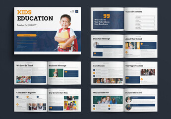 Kids Education Brochure Template Landscape