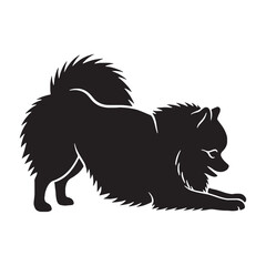 Unique Pomeranian digital black design, a great choice for a distinctive canine silhouette - Pomeranian silhouette - Pomeranian Vector - Silhouette of Pomeranian - dog silhouette

