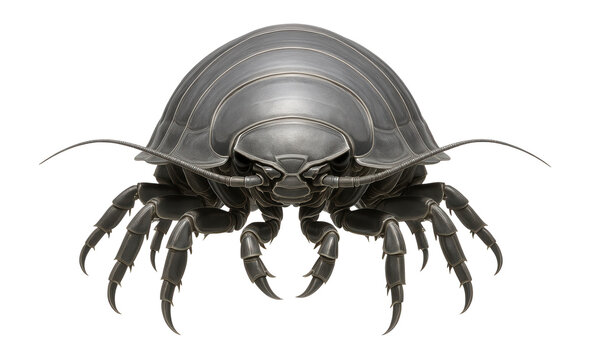 Giant isopod with segmented, armored exoskeleton and multiple jointed legs