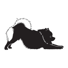 Defined Pomeranian digital black image, characterized by sharp, easily recognizable lines - Pomeranian silhouette - Pomeranian Vector - Silhouette of Pomeranian - dog vector

