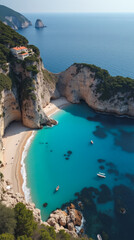 Corsica France Top-Down View of Mountainous Coastlines with Secluded Coves and Turquoise Waters