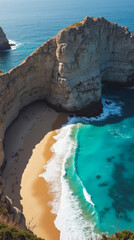 Cabo San Lucas Mexico Top-Down View of Iconic Arch with Waves Crashing on Rocky Coast