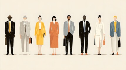 set illustration of business people