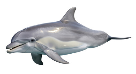 Isolated Bottlenose Dolphin on White Background