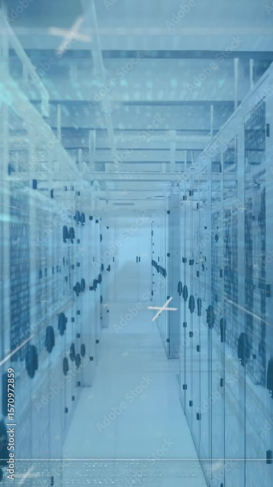 Poster animation of data processing over servers