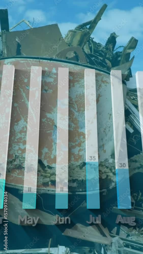 Poster animation of data processing over rubbish dump