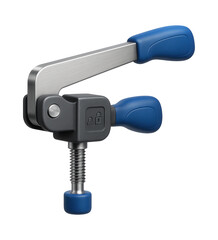 Adjustable eccentric clamp with a stainless steel arm and a screw mechanism for precision tasks in an electronics assembly plant