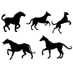 silhouettes of horses