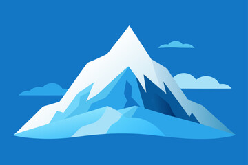 Majestic Mountain Peak A Stunning Illustration of a Snow-Capped Mountain Landscape