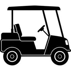 Golf Cart Silhouette Vector