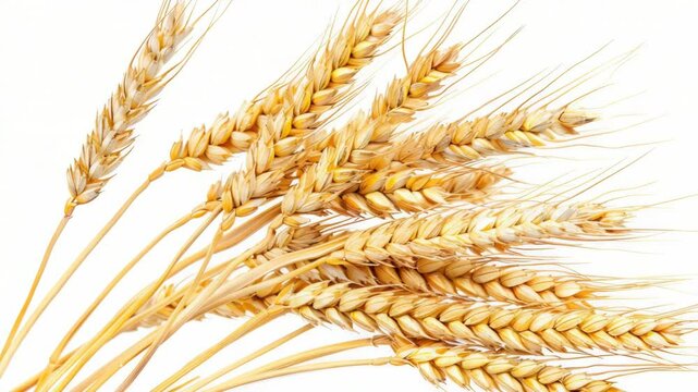 A detailed view of a bundle of wheat grains
