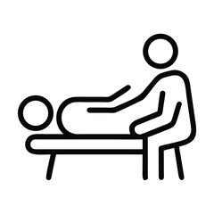 Psychologe und Patient-Symbol Isolierter flacher Vektor im Umriss  Vector