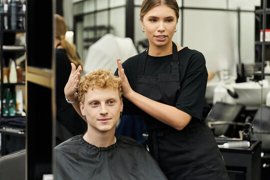 Trendy beauty salon experience showcasing hairstyling and fashion tips in a vibrant atmosphere