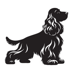 Standard Cocker Spaniel digital black vector, a classic and easy-to-use option for adaptation - Cocker Spaniel silhouette - Cocker Spaniel Vector - Silhouette of Cocker Spaniel - dog vector

