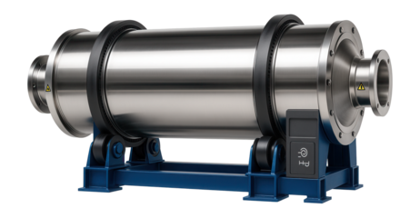 Rotary drum granulator with a large cylindrical chamber for producing uniform pellets in a fertilizer manufacturing facility