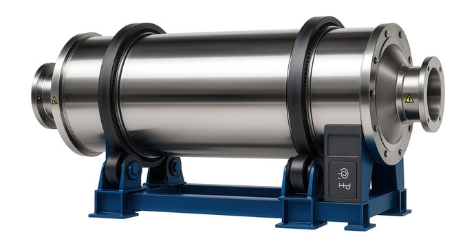 Rotary drum granulator with a large cylindrical chamber for producing uniform pellets in a fertilizer manufacturing facility