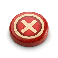 Fototapeta premium Crossed Check Mark Icon on Red Circle – Cancel, Deny, Reject Symbol Stock Phot