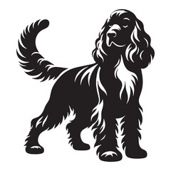 Graceful Cocker Spaniel digital black profile, presented with clean, sharp, professional edges - Cocker Spaniel silhouette - Cocker Spaniel Vector - Silhouette of Cocker Spaniel - dog vector


