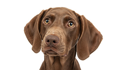 Dog Looking Up with Curious Expression in Studio