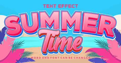 Obraz premium Summer time editable text effect 