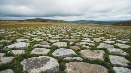 The Burren Ireland Karst Limestone Pavement with Wildflowers Caves and Ancient Burial Mounds