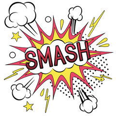 Obraz premium Colorful smash comic book graphic