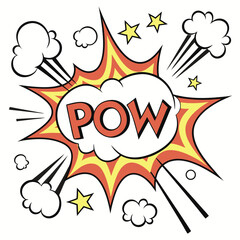 Comic book explosion graphic pow