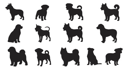 Fototapeta premium dog silhouettes vector