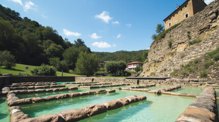 Cascate del Mulino Saturnia Italy — Natural Hot Springs in Terraced Pools Under Tuscan Sky