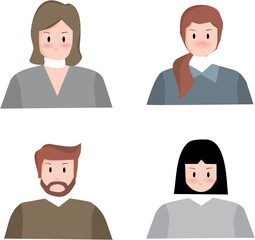 Set of diverse business people vector icons, perfect for illustrating teamwork and office avatars