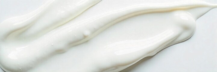 Close-up Texture of Glossy White Viscous Substance Ideal for Cream, Lotion, or Paint Concepts