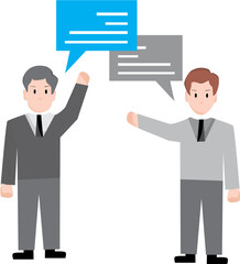 Businessman in a suit with a briefcase or a clipboard, symbolizing success and future business concepts through virtual screen technology