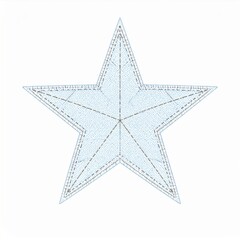 Obraz premium Blue Five Pointed Star on White Background