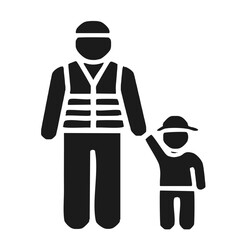 Lost Child Station Child with staff member man