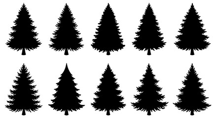 Obraz premium christmas trees set