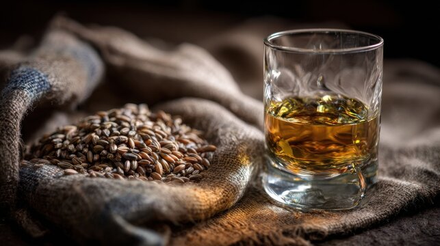 Crafting whiskey tasting notes distillation process glassware rustic setting close-up shot beverage art