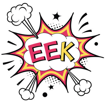 Comic book style speech bubble eek
