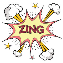 Fototapeta premium Comic book style speech bubble zing
