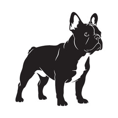 A charming French Bulldog digital black vector, ideal for projects - French Bulldog silhouette - French Bulldog Vector - Silhouette of French Bulldog - dog silhouette

