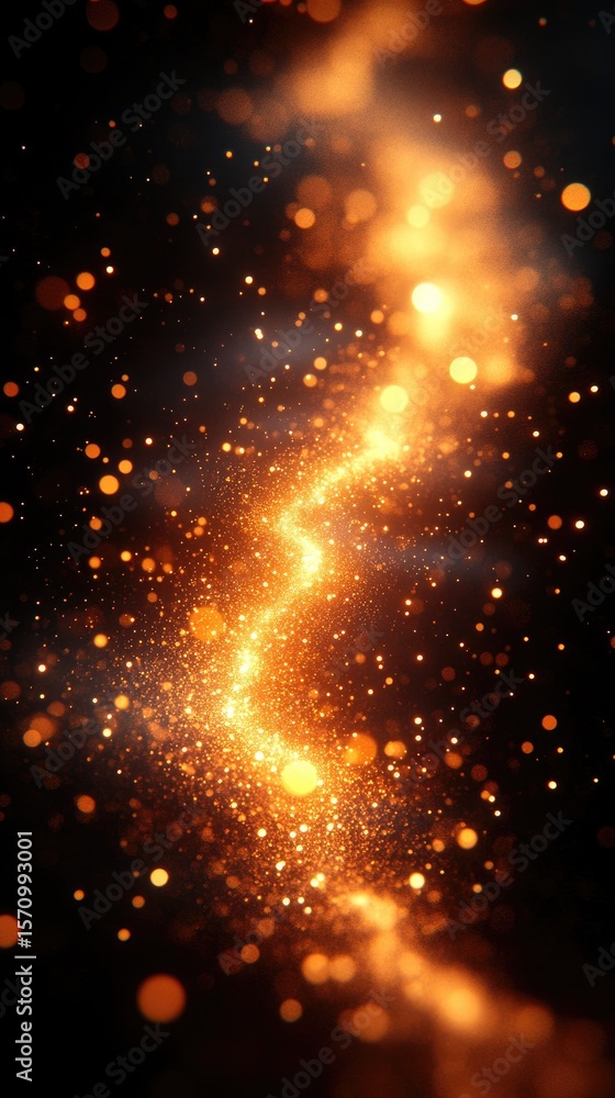 Canvas Prints glowing light path, a trail of shining light particles over a dark space background