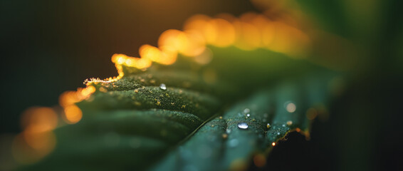 Macro View of a Glowing Cannabis Leaf — Extreme Close-Up Focusing on the Glowing Edges